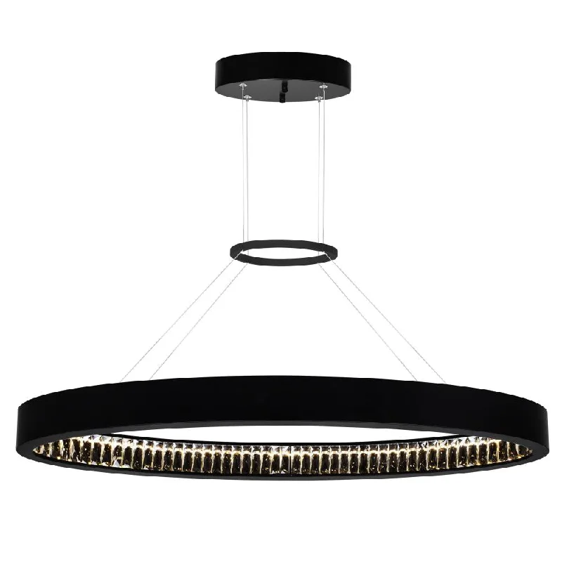 Chandeliers with Colored Glass for a Splash of ColorChandeliers with Colored Glass for a Splash of ColorRosalina LED Chandelier With Matte Black Finish