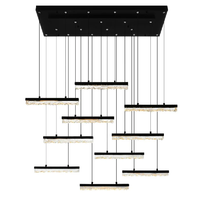 Chandeliers with Dimmable Lights for Ambiance ControlChandeliers with Dimmable Lights for Ambiance ControlStagger Integrated LED Black Chandelier