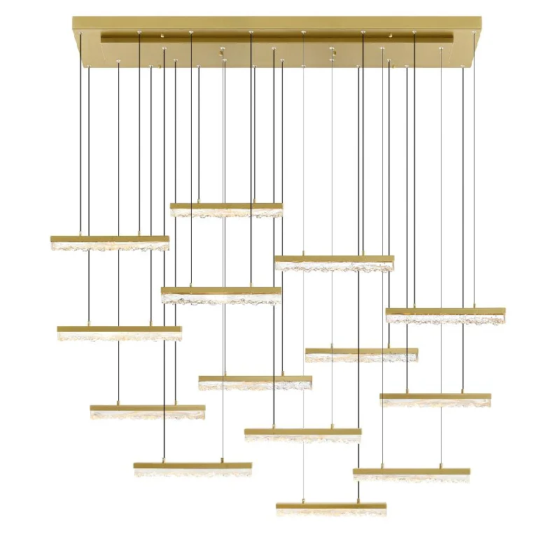Victorian - Inspired Chandeliers with Ornate DetailsVictorian - Inspired Chandeliers with Ornate DetailsStagger Integrated LED Brass Chandelier