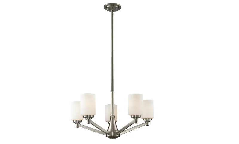 Chandeliers with Metal Frames in Black FinishChandeliers with Metal Frames in Black FinishTyler 5 Light Nickel Chandelier