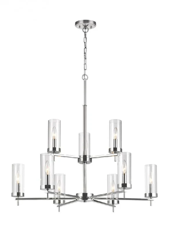 Chandeliers with Metal Frames in Black FinishChandeliers with Metal Frames in Black FinishZire Nine Light Chandelier
