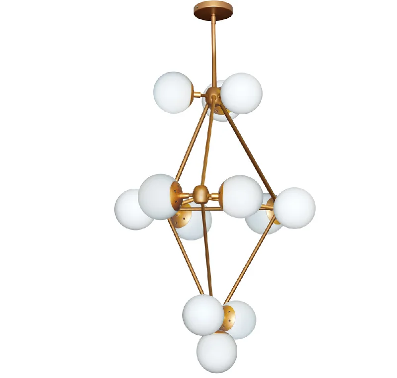 Chandeliers with Murano Glass for a High - End Artistic TouchChandeliers with Murano Glass for a High - End Artistic Touch12 Lights Chandelier, Gold Finish w/White Glass Balls