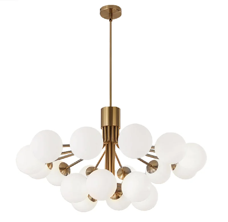 Oversized Chandeliers as a Statement Piece in Living RoomsOversized Chandeliers as a Statement Piece in Living Rooms18 Lights Chandelier, AGB Finish w/ Opal Glass