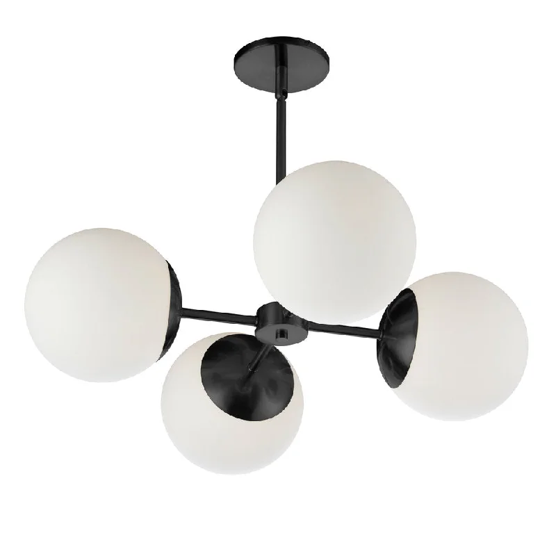 Modern Crystal Chandeliers for Contemporary HomesModern Crystal Chandeliers for Contemporary Homes4 Lights Chandelier,  MB w/ WH Opal Glass