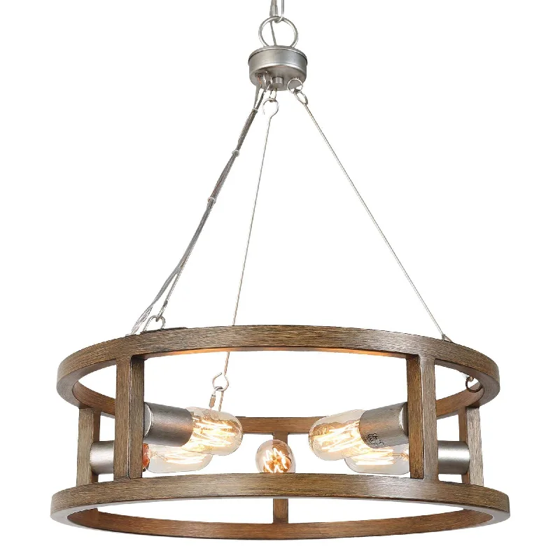 Chandeliers with Pendant Lights for a Stylish LookChandeliers with Pendant Lights for a Stylish Look5-Light Faux Wood Drum Chandelier