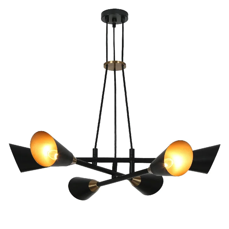 Chandeliers with Clear Crystal for a Sparkling EffectChandeliers with Clear Crystal for a Sparkling Effect6-Light Black & Gold Sputnik Chandeliers