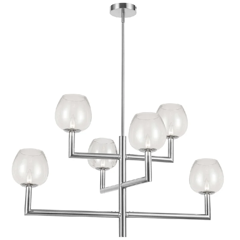 Chandeliers for Low Ceilings to Avoid OvercrowdingChandeliers for Low Ceilings to Avoid Overcrowding6 Lights Chandelier,  PC w/ CLR Glass