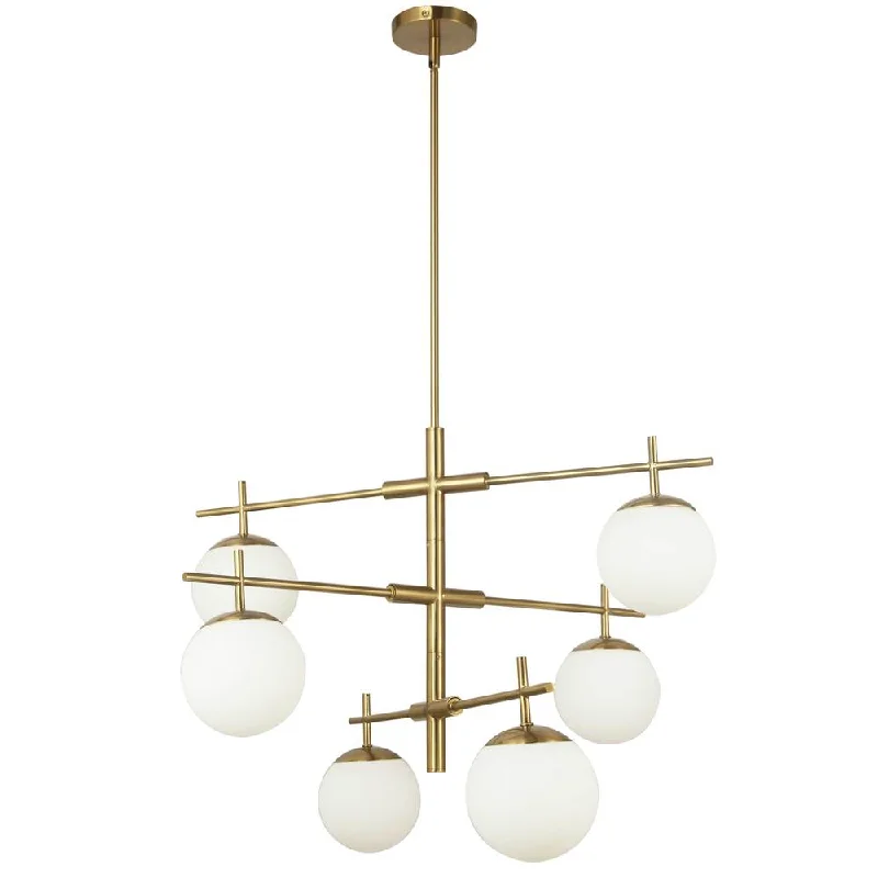French Country Chandeliers with a Romantic AuraFrench Country Chandeliers with a Romantic Aura6 Lights Halogen Chandelier, AGB with WH Opal Glass