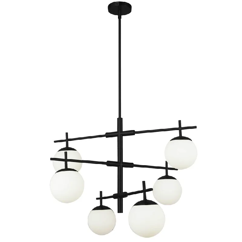 Victorian - Inspired Chandeliers with Ornate DetailsVictorian - Inspired Chandeliers with Ornate Details6 Lights Halogen Chandelier, MB with WH Opal Glass
