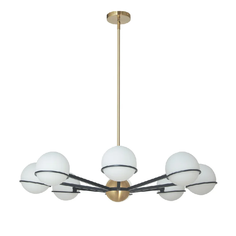 Chandeliers for Low Ceilings to Avoid OvercrowdingChandeliers for Low Ceilings to Avoid Overcrowding8 Lights Halogen Chandelier, MB/AGB with WH Opal Glass