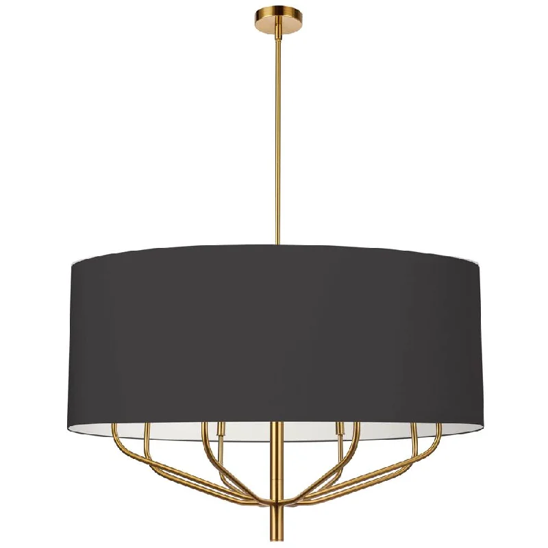 Chandeliers with Candle - Style Bulbs for a Classic AestheticChandeliers with Candle - Style Bulbs for a Classic Aesthetic8 Lights Incandescent Chandelier, AGB w/ BK Shade