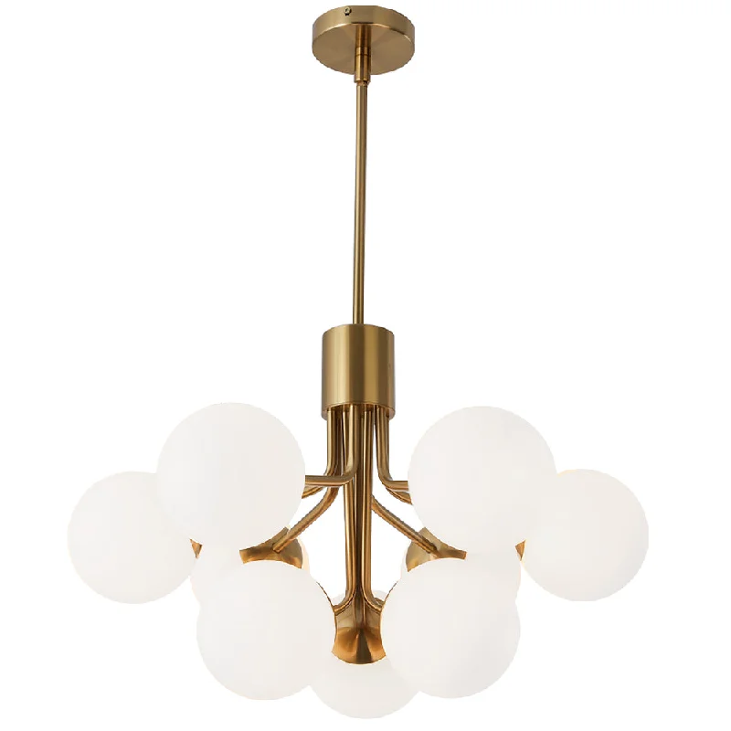 LED Chandeliers for Energy - Efficient LightingLED Chandeliers for Energy - Efficient Lighting9 Lights Chandelier, AGB Finish w/ Opal Glass