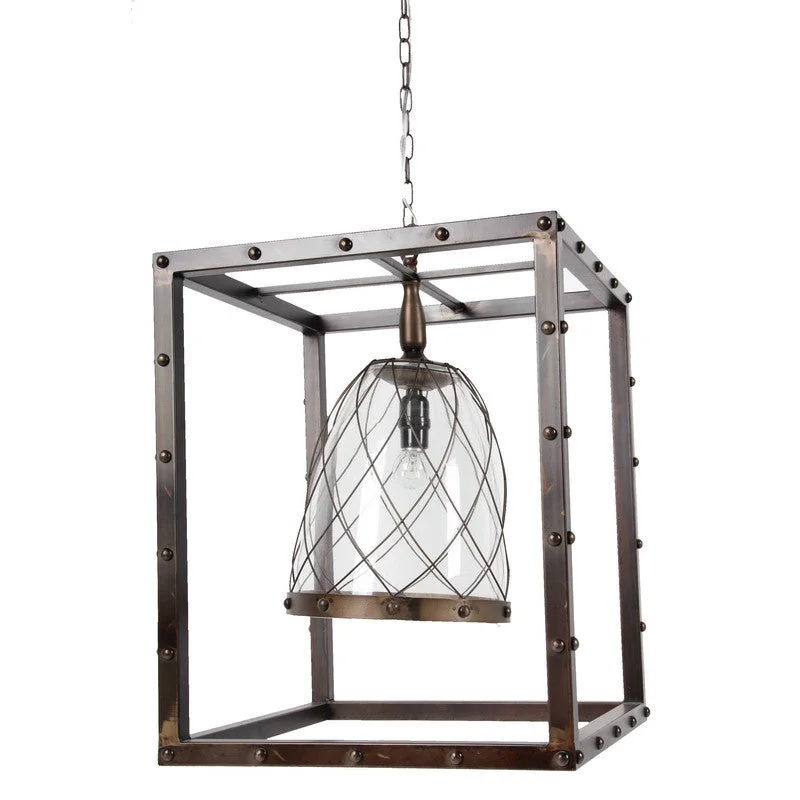 Chandeliers with Metal Frames in Black FinishChandeliers with Metal Frames in Black FinishA&B Home Box Chandelier