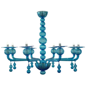 Chandeliers with Sputnik - Style Design for a Futuristic VibeChandeliers with Sputnik - Style Design for a Futuristic VibeAquamarine Murano Glass Chandelier by Barbini