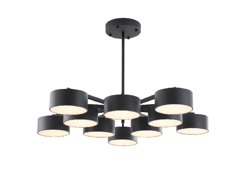 Chandeliers with Metal Frames in Silver FinishChandeliers with Metal Frames in Silver FinishBethel International BE12C38B Chandelier Light - Black