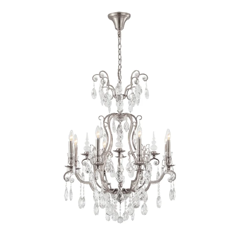 Chandeliers with Metal Frames in Silver FinishChandeliers with Metal Frames in Silver FinishBethel International BET65XL-PEW Chandelier Light - Pewter