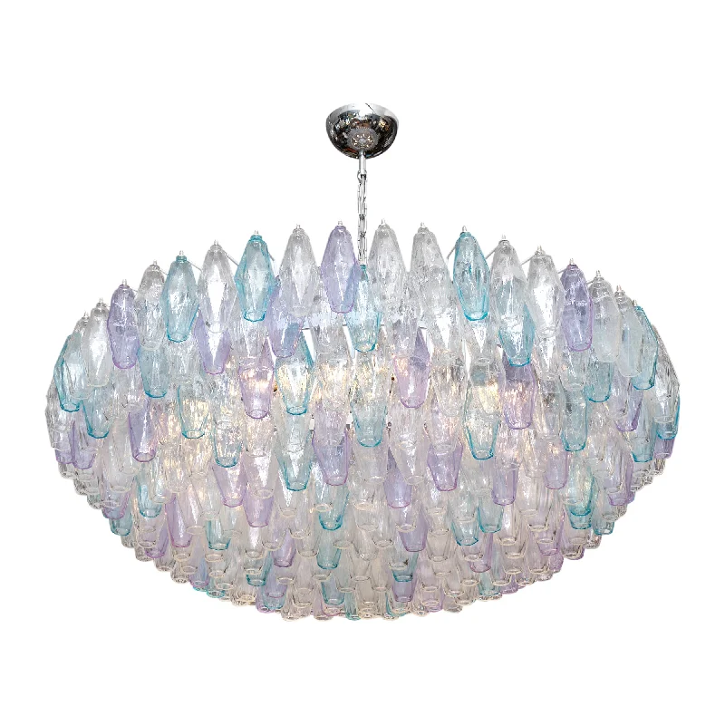 Small Chandeliers for Compact RoomsSmall Chandeliers for Compact RoomsBlue and Violet Murano Glass “Poliedri” Chandelier