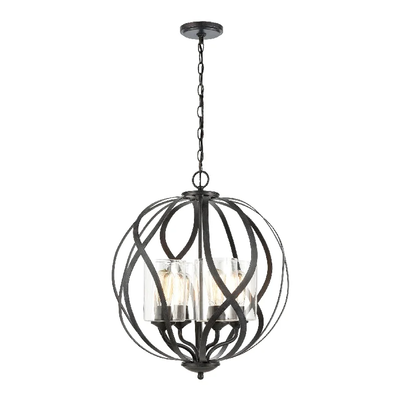Chandeliers with Murano Glass for a High - End Artistic TouchChandeliers with Murano Glass for a High - End Artistic TouchDaisy Chandelier in Midnight Bronze with Clear Glass by ELK Lighting