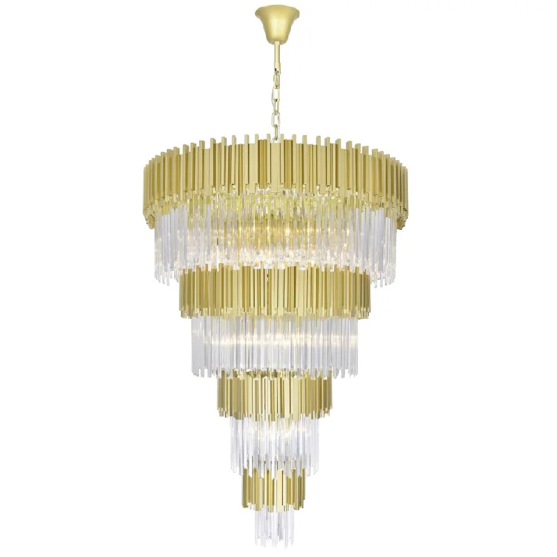 Chandeliers with Adjustable Height for Custom InstallationChandeliers with Adjustable Height for Custom InstallationDeco 34 Light Down Chandelier With Medallion Gold Finish