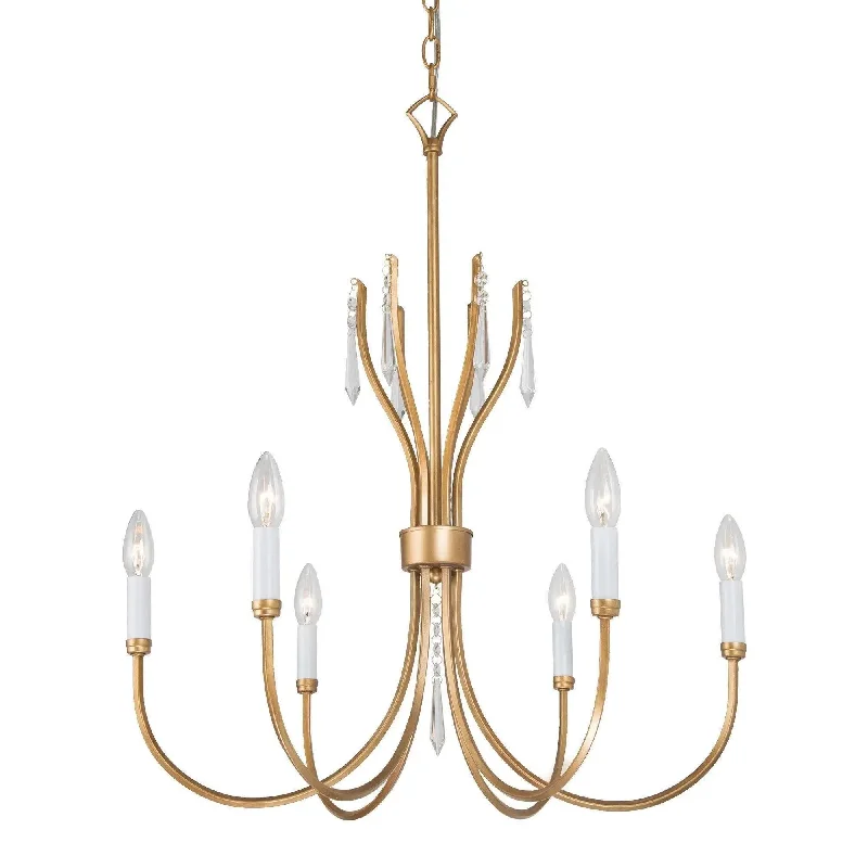 Ceiling - Mounted Chandeliers for Standard CeilingsCeiling - Mounted Chandeliers for Standard CeilingsEclinataric 6-Light Medium Gold Chandelier