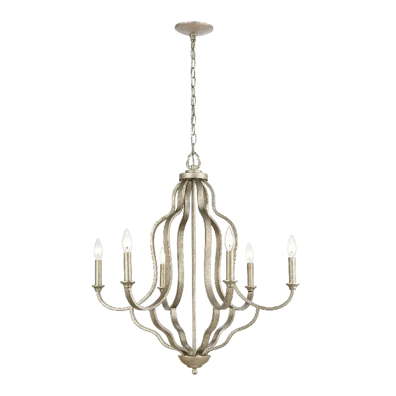 Chandeliers with Candle - Style Bulbs for a Classic AestheticChandeliers with Candle - Style Bulbs for a Classic AestheticLanesboro Chandelier in Dusted Silver by ELK Lighting