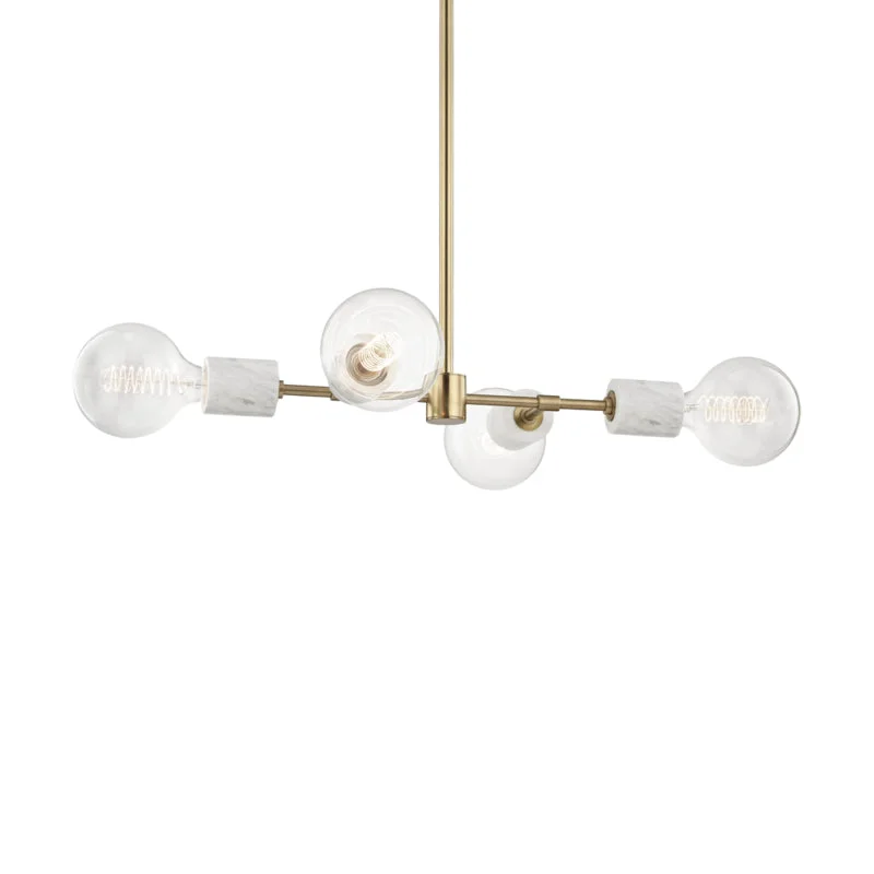 Chandeliers with Metal Frames in Black FinishChandeliers with Metal Frames in Black FinishMitzi Asime H120704-AGB Chandelier Light - Aged Brass