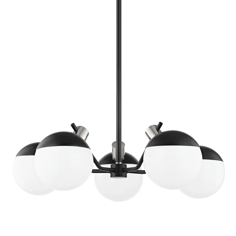 Chandeliers with Clear Crystal for a Sparkling EffectChandeliers with Clear Crystal for a Sparkling EffectMitzi Miranda H573805-PN/SBK Chandelier Light - Polished Nickel/Soft Black