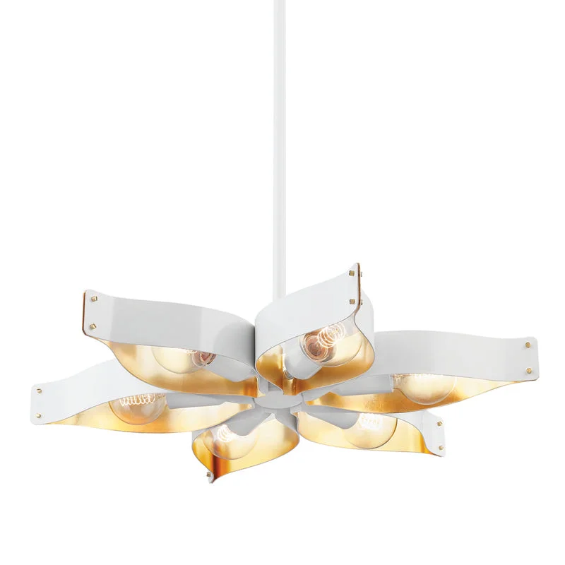Chandeliers with Pendant Lights for a Stylish LookChandeliers with Pendant Lights for a Stylish LookMitzi Nala H658806-SWH/GL Chandelier Light - Soft White/Gold Leaf