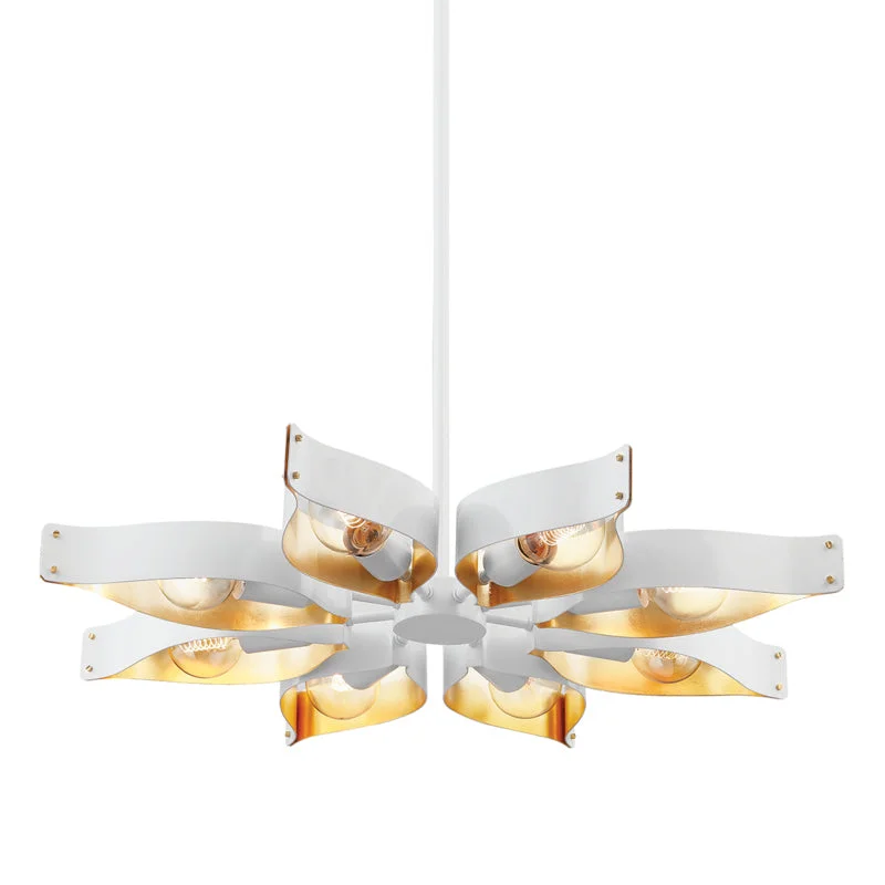 Chandeliers with Metal Frames in Bronze FinishChandeliers with Metal Frames in Bronze FinishMitzi Nala H658808-SWH/GL Chandelier Light - Soft White/Gold Leaf