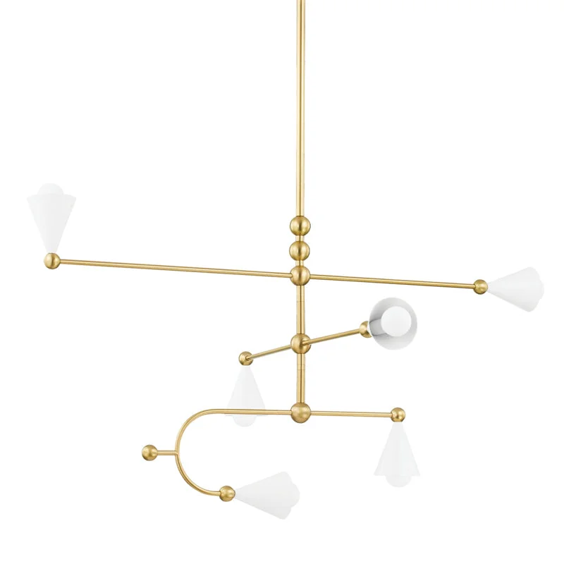 Chandeliers with Colored Glass for a Splash of ColorChandeliers with Colored Glass for a Splash of ColorMitzi Hikari H681806-AGB/SWH Chandelier Light - Aged Brass/Soft White