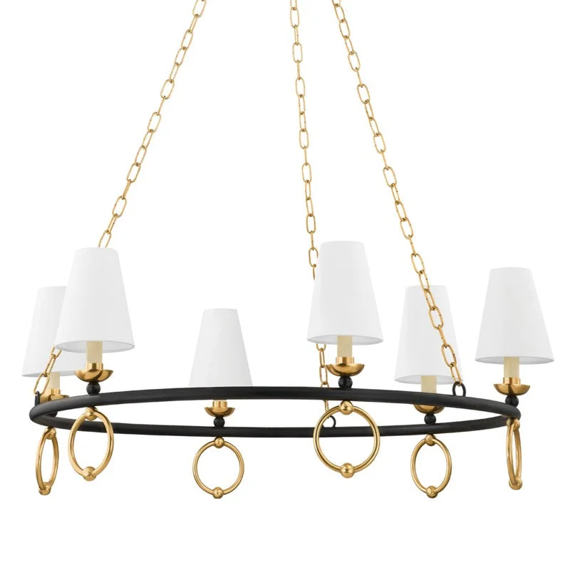 Industrial Iron Chandeliers for Loft - Inspired SpacesIndustrial Iron Chandeliers for Loft - Inspired SpacesMitzi Haverford H757806-AGB/TBK Chandelier Light - Aged Brass