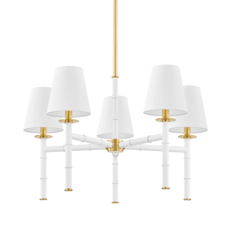 Chandeliers with Metal Frames in Black FinishChandeliers with Metal Frames in Black FinishMitzi Banyan H759805-AGB/SWH Chandelier Light - Aged Brass