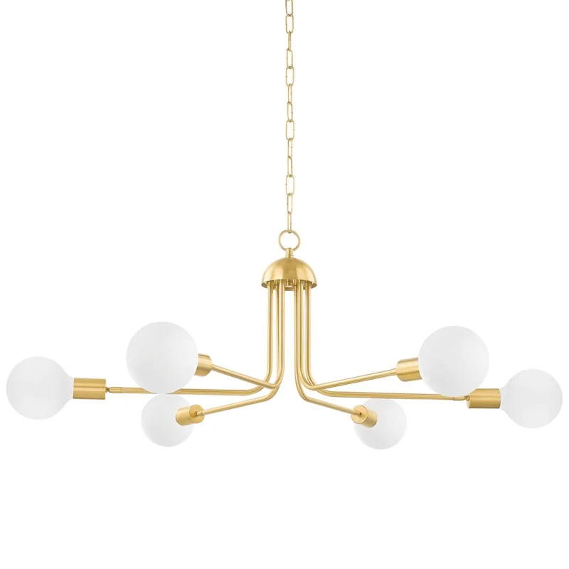 Chandeliers with Frosted Glass for a Softer Light DiffusionChandeliers with Frosted Glass for a Softer Light DiffusionMitzi Blakely H774806-AGB Chandelier Light - Aged Brass