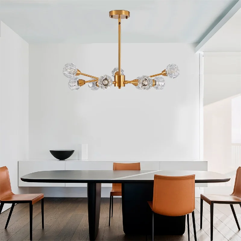 Chandeliers with Metal Frames in Gold FinishChandeliers with Metal Frames in Gold FinishModern Crystal Chandelier