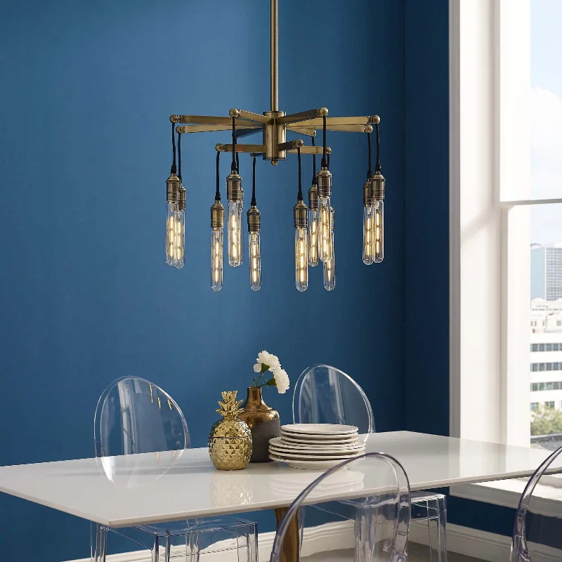 Chandeliers with Colored Glass for a Splash of ColorChandeliers with Colored Glass for a Splash of ColorResolve Antique Brass Ceiling Light Pendant Chandelier By Modway - EEI-3274