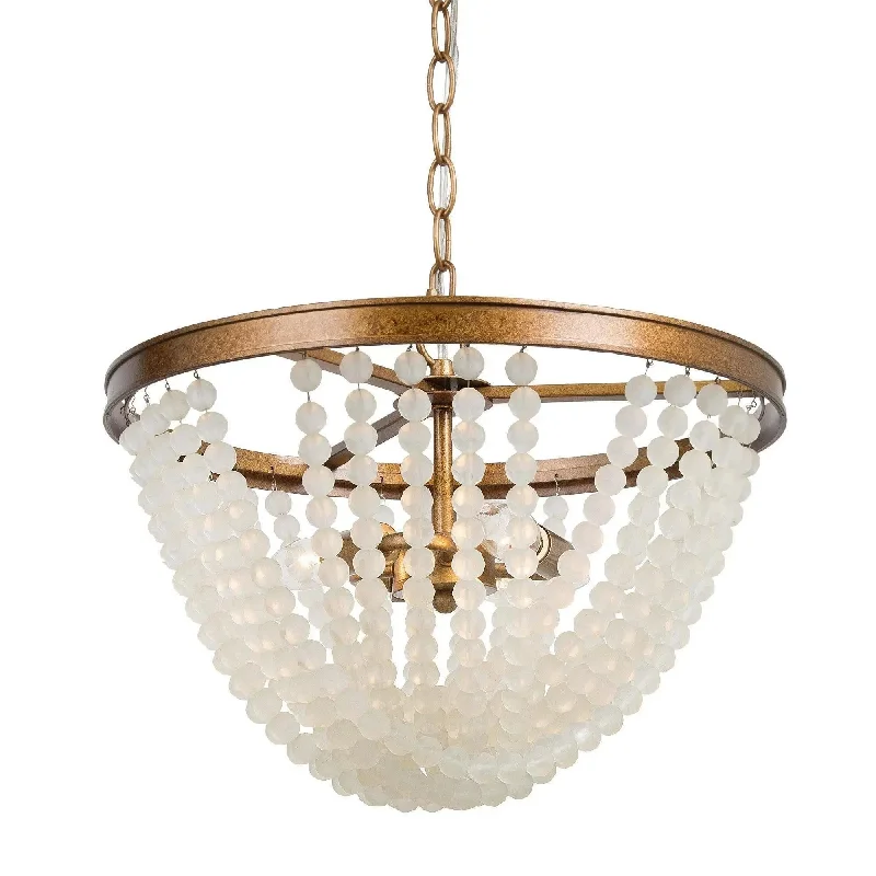 Chandeliers with Adjustable Height for Custom InstallationChandeliers with Adjustable Height for Custom InstallationNymphaea 3-Light Small Gold Crystal Chandelier