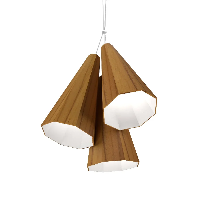 Contemporary Ceiling Lights with Unique, Abstract ShapesContemporary Ceiling Lights with Unique, Abstract ShapesAccord Facet 1232.12 Pendant Light - Teak