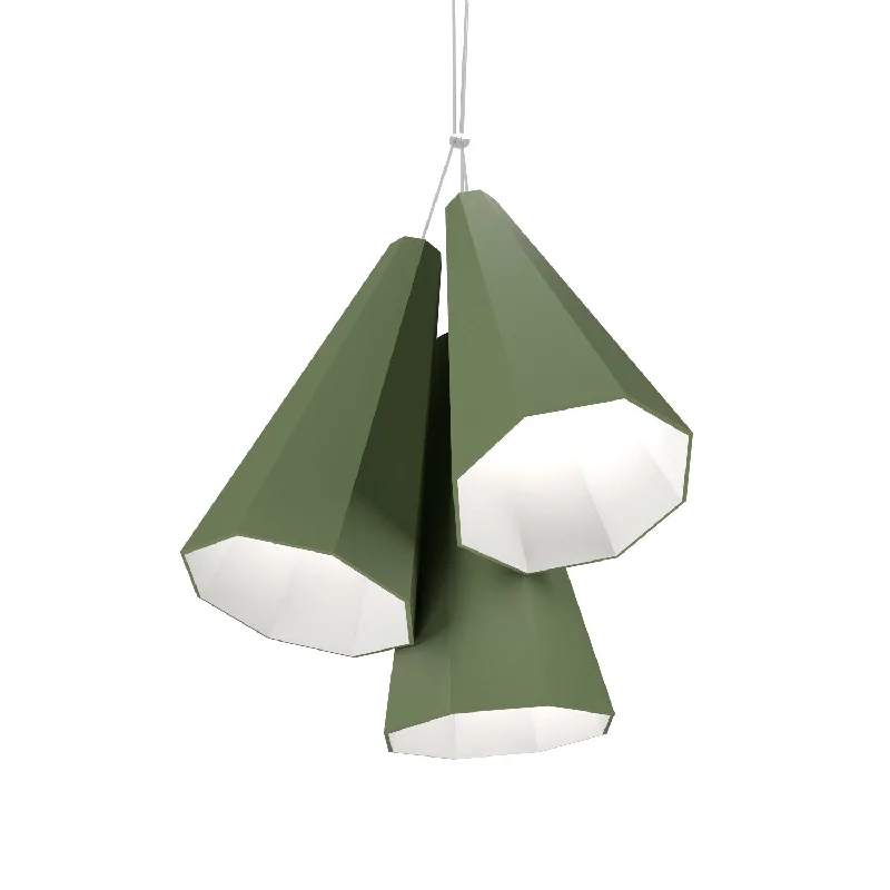Scandinavian Style Ceiling Lights with Light Wood AccentsScandinavian Style Ceiling Lights with Light Wood AccentsAccord Facet 1232.30 Pendant Light - Olive Green