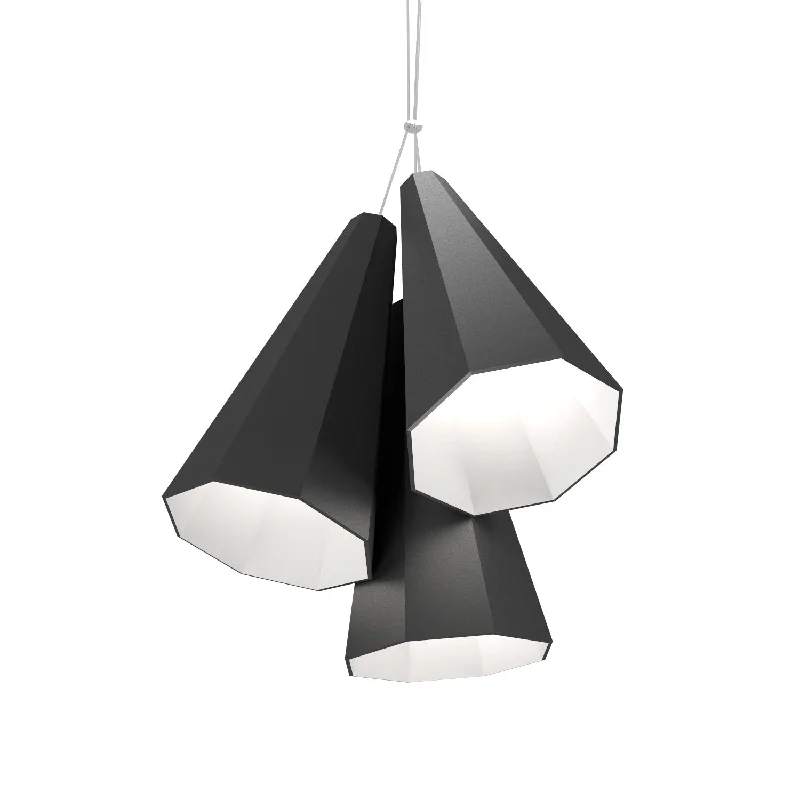 Tropical - Themed Ceiling Lights with Palm - Leaf Shapes and Rattan WrapsTropical - Themed Ceiling Lights with Palm - Leaf Shapes and Rattan WrapsAccord Facet 1232.39 Pendant Light - Lead Grey