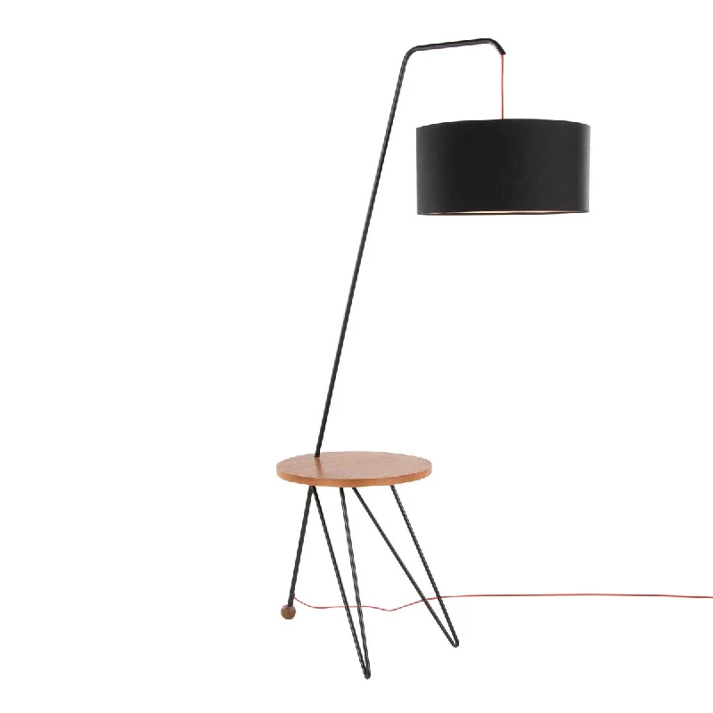 Black Linen/Walnut Wood/Black Metal