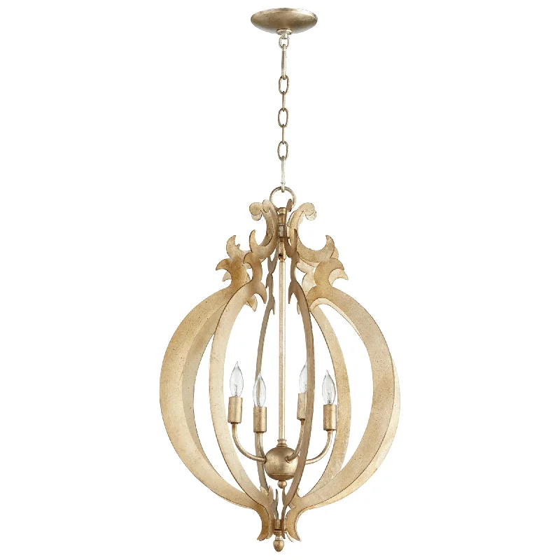 Indian - Themed Ceiling Lights with Intricate Filigree and Mirror WorkIndian - Themed Ceiling Lights with Intricate Filigree and Mirror WorkCyan Design 06494 Danelle Four Light Pendant