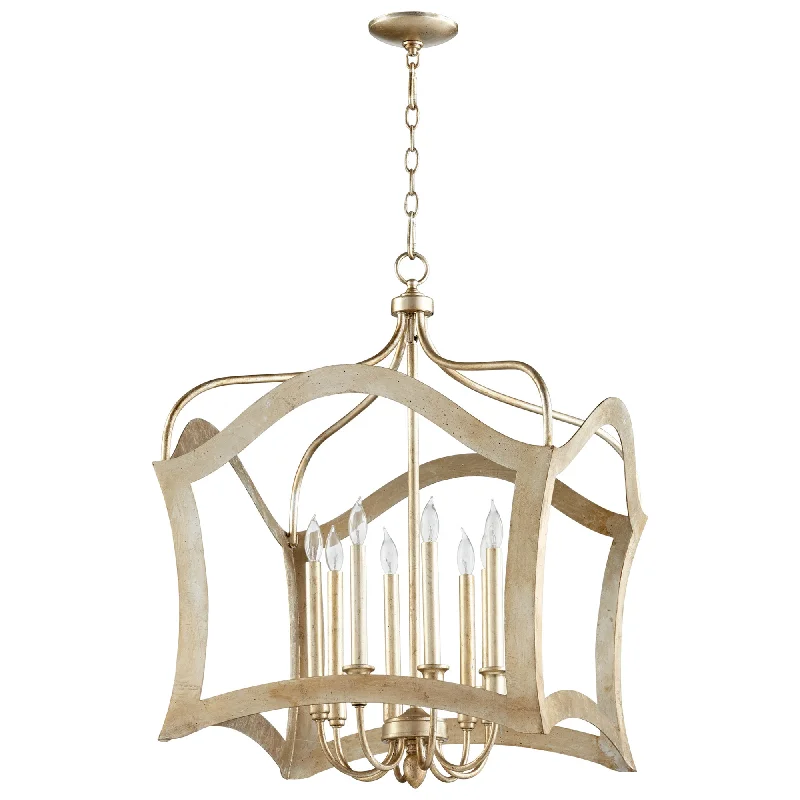 Tropical - Themed Ceiling Lights with Palm - Leaf Shapes and Rattan WrapsTropical - Themed Ceiling Lights with Palm - Leaf Shapes and Rattan WrapsCyan Design 06582 Milan Eight Light Pendant
