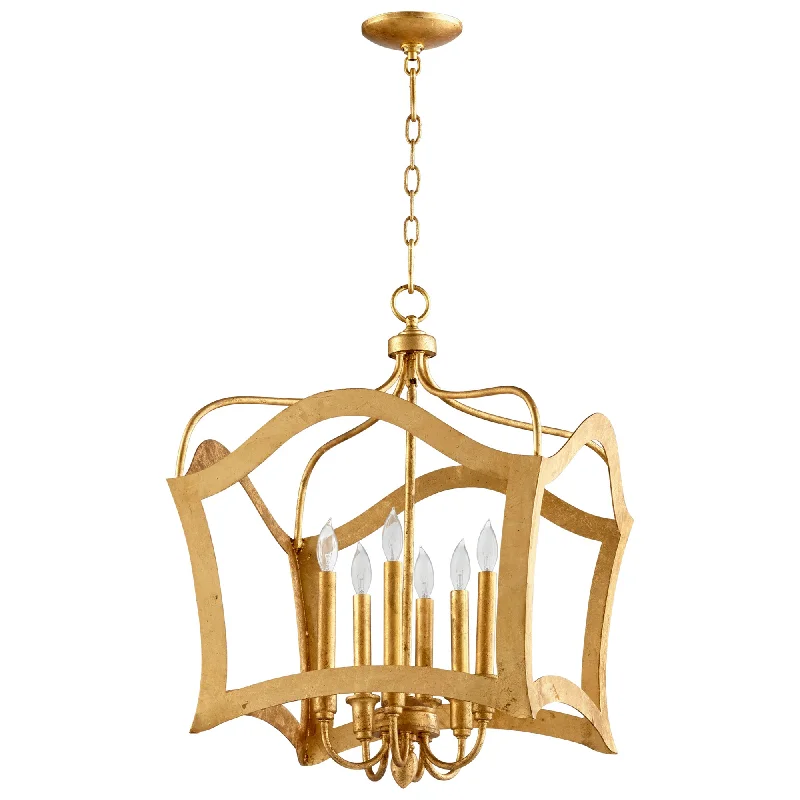 Tropical - Themed Ceiling Lights with Palm - Leaf Shapes and Rattan WrapsTropical - Themed Ceiling Lights with Palm - Leaf Shapes and Rattan WrapsCyan Design 06584 Milan Six Light Pendant