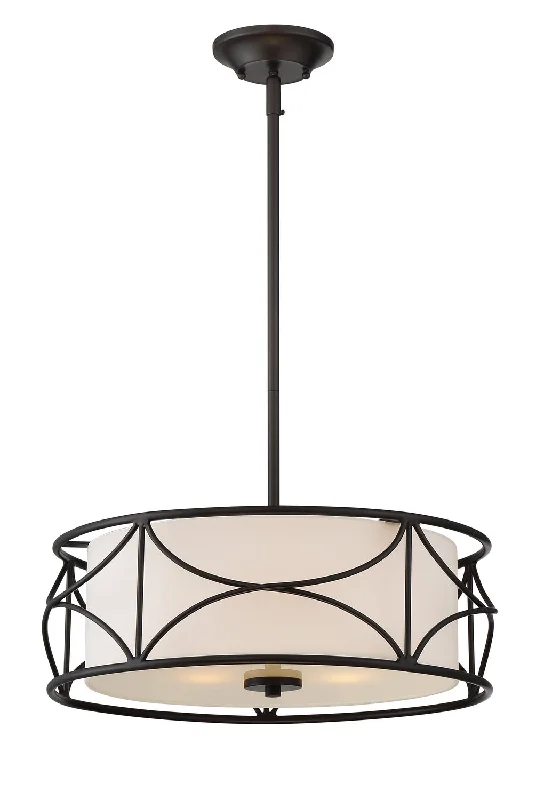 African - Inspired Ceiling Lights with Tribal Patterns and Natural MaterialsAfrican - Inspired Ceiling Lights with Tribal Patterns and Natural MaterialsDesigners Fountain Avara 88631-ORB Pendant Light - Oil Rubbed Bronze