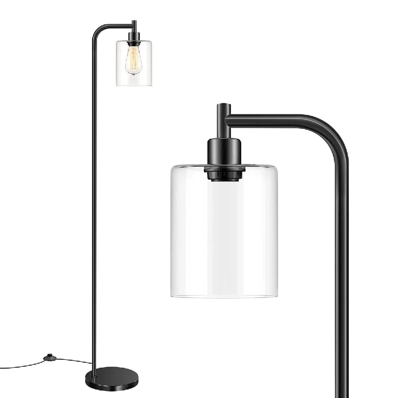 Victorian Style Floor Lamp for Traditional and Elegant InteriorsVictorian Style Floor Lamp for Traditional and Elegant InteriorsFloor Lamp with Hanging Glass Shade Black Farmhouse Indoor Pole Light