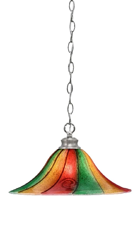 Tropical - Themed Ceiling Lights with Palm - Leaf Shapes and Rattan WrapsTropical - Themed Ceiling Lights with Palm - Leaf Shapes and Rattan WrapsToltec Chain 92-BN-767 Pendant Light - Brushed Nickel