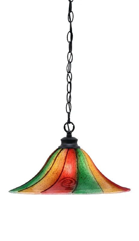 Bohemian Ceiling Lights with Beads, Tassels, and Colorful GlassBohemian Ceiling Lights with Beads, Tassels, and Colorful GlassToltec Chain 92-MB-767 Pendant Light - Matte Black