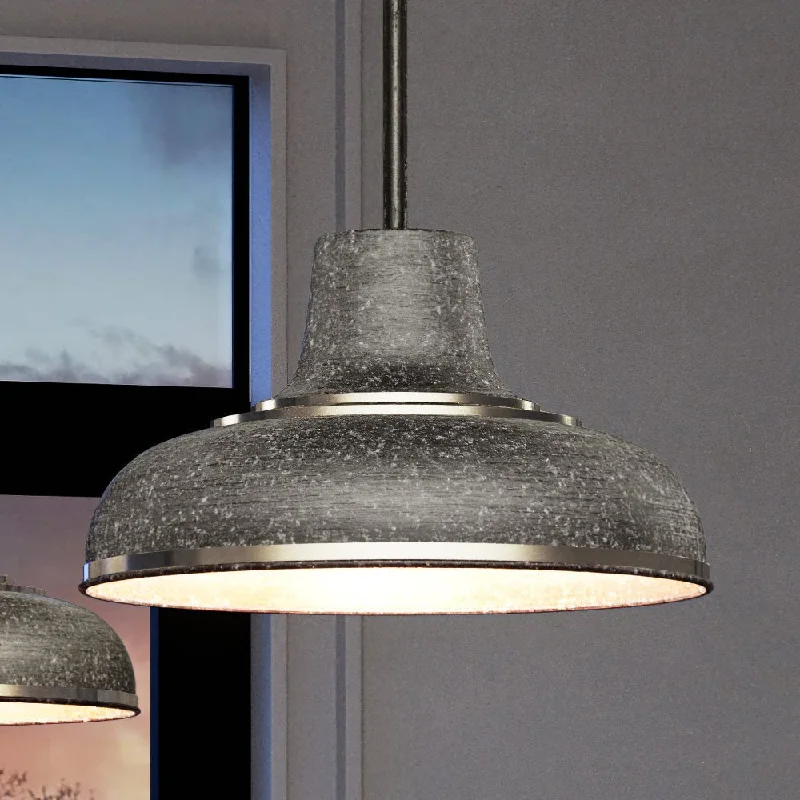 Victorian - Inspired Ceiling Lights with Ornate Crystal ChandeliersVictorian - Inspired Ceiling Lights with Ornate Crystal ChandeliersUEX2480 Urban Loft Pendant 9''H x 16''W, Polished Nickel & Sheen Gray Finish, Shelton Collection