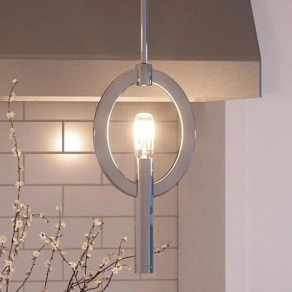Steampunk Ceiling Lights with Gears, Cogs, and Brass AccentsSteampunk Ceiling Lights with Gears, Cogs, and Brass AccentsUHP2278 Modern Modern Pendant, 12-1/4"H x 6-1/2"W, Polished Nickel Finish, Bradford Collection