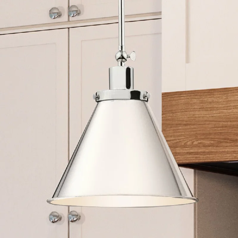 Retro Ceiling Lights Inspired by the 1950s and 1960s DesignRetro Ceiling Lights Inspired by the 1950s and 1960s DesignUHP4005 Traditional Pendant 12.75''H x 12.25''W, Polished Nickel Finish, Pawtucket Collection